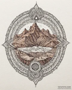 The dramatic, layered rock formations of the... - эскиз тату (№1753067808_0, 21.07.2025 03:16) — Tatufoto.com