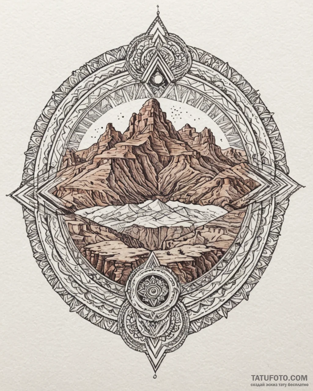 The dramatic, layered rock formations of the... - эскиз тату (№1753067808_0, 21.07.2025 03:16) — Tatufoto.com