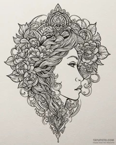 Tattoo sketch a pop of bold color on an other... - эскиз тату (№1753068220_0, 21.07.2025 03:23) — Tatufoto.com