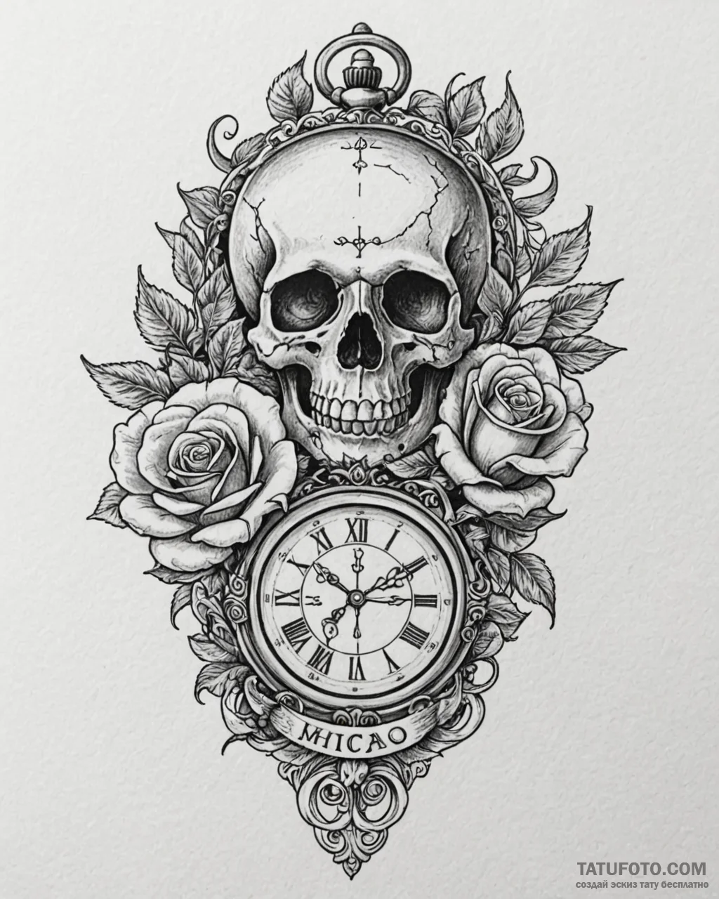Tattoo sketch a detailed but small antique po... - эскиз тату (№1753068799_0, 21.07.2025 03:33) — Tatufoto.com