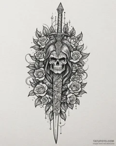 Tattoo design a set of runes glowing on a war... - эскиз тату (№1753068881_0, 21.07.2025 03:34) — Tatufoto.com