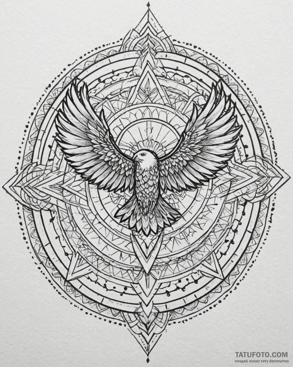 A linework tattoo of the atreides hawk symbol... - эскиз тату (№1753069539_0, 21.07.2025 03:45) — Tatufoto.com
