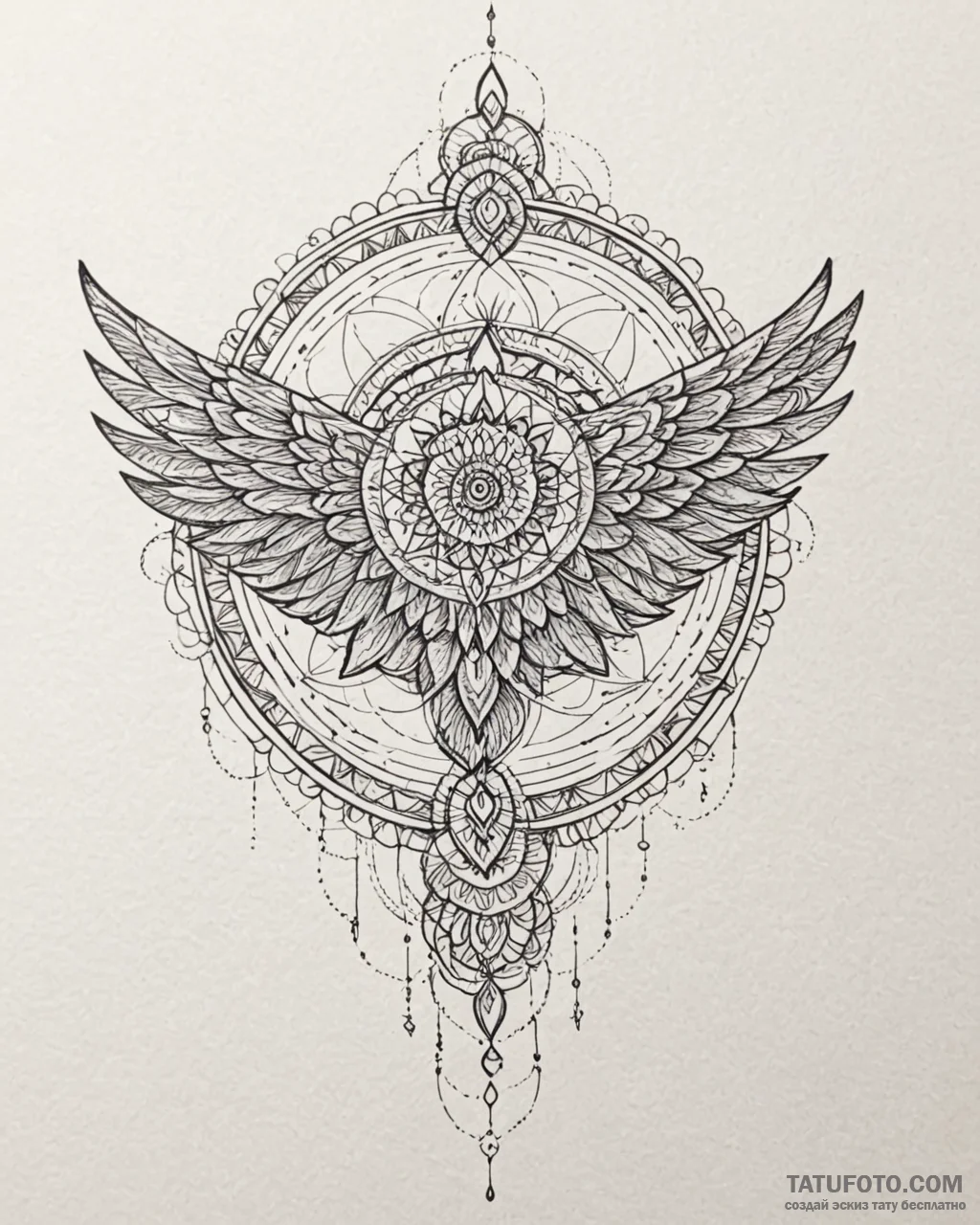 Wings, tattoo line art, vibrant colors, full... - эскиз тату (№1753069703_0, 21.07.2025 03:48) — Tatufoto.com
