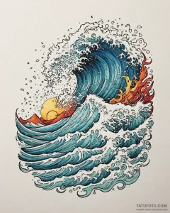 Tattoo design a crashing wave, powerful and r... - эскиз тату (№1753069953_0, 21.07.2025 03:52) — Tatufoto.com