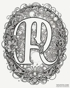 Tattoo sketch a child's initial in a bubble.,... - эскиз тату (№1753070035_0, 21.07.2025 03:53) — Tatufoto.com