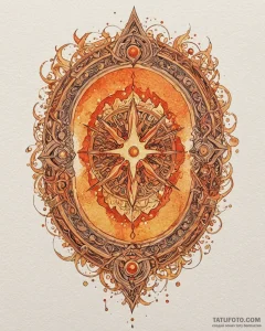Tattoo sketch: watercolor splashes of orange,... - эскиз тату (№1753070118_0, 21.07.2025 03:55) — Tatufoto.com