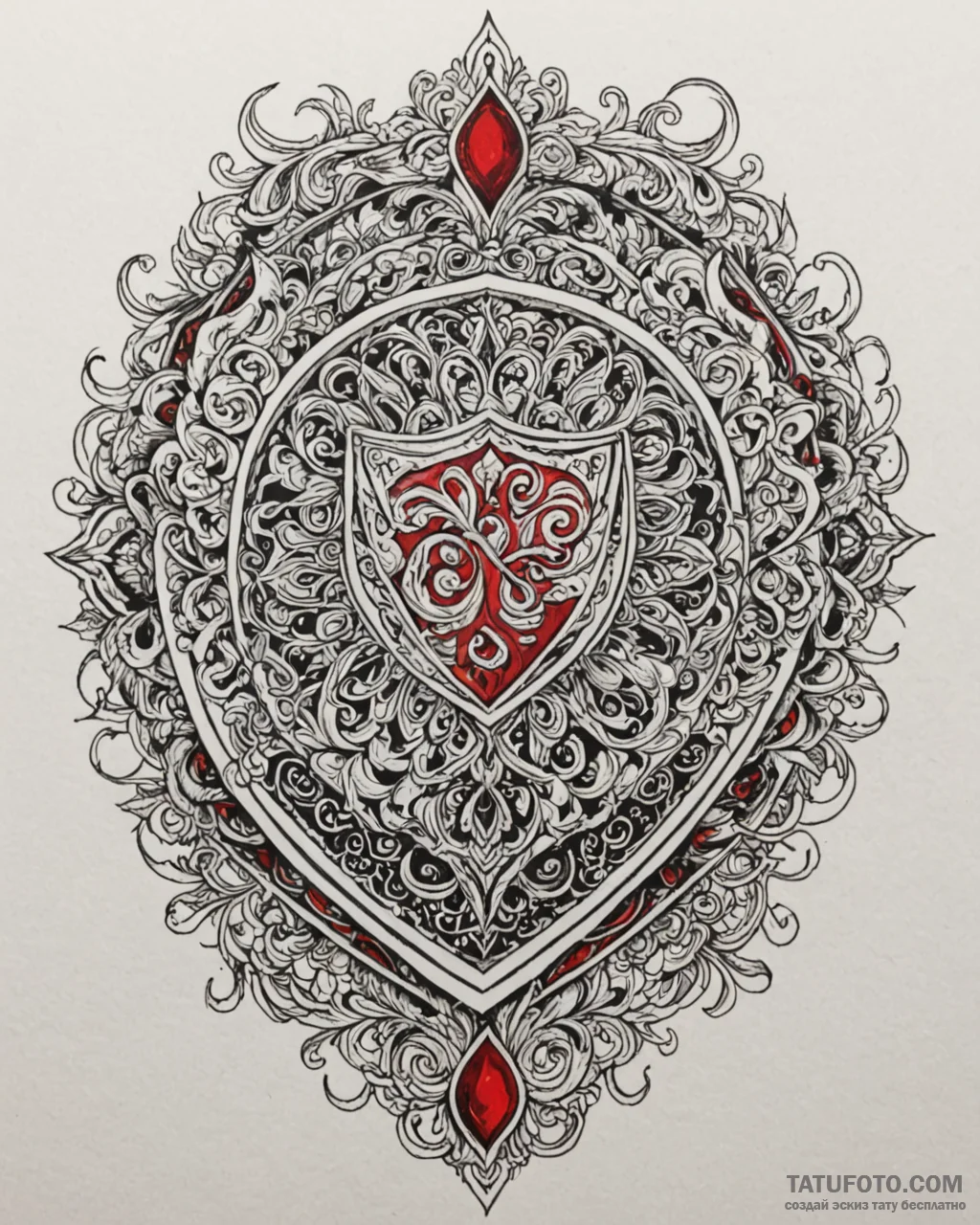 Tattoo design a personalized "shield" with sy... - эскиз тату (№1753070201_0, 21.07.2025 03:56) — Tatufoto.com