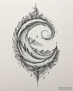 Tattoo sketch a flowing gradient of colors th... - эскиз тату (№1753070365_0, 21.07.2025 03:59) — Tatufoto.com