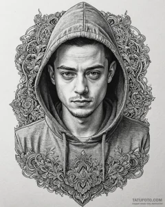 A neo-traditional portrait of the main charac... - эскиз тату (№1753070447_0, 21.07.2025 04:00) — Tatufoto.com