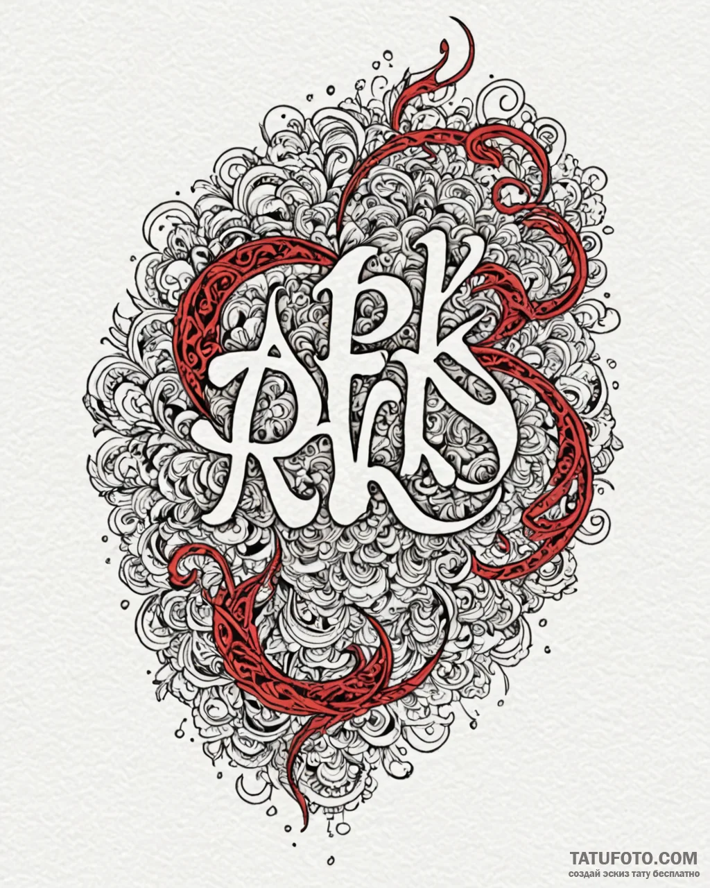 Tattoo design a stylized "afk" text melting i... - эскиз тату (№1753070612_0, 21.07.2025 04:03) — Tatufoto.com