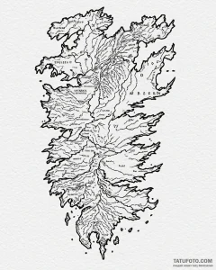 A linework tattoo of the map of westeros., ta... - эскиз тату (№1753070942_0, 21.07.2025 04:09) — Tatufoto.com