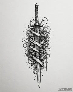 A linework tattoo of mugen's chaotic, break-d... - эскиз тату (№1753071192_0, 21.07.2025 04:13) — Tatufoto.com