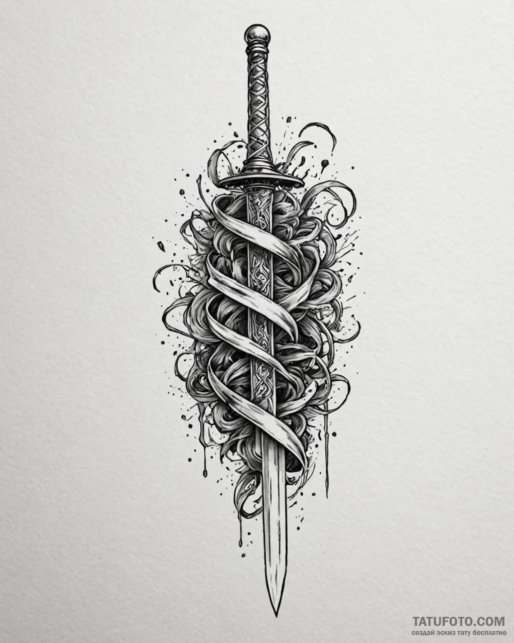 A linework tattoo of mugen's chaotic, break-d... - эскиз тату (№1753071192_0, 21.07.2025 04:13) — Tatufoto.com