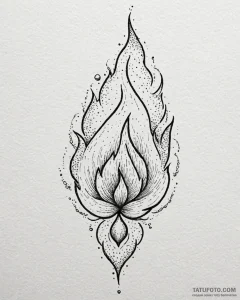 Tattoo design a flame burning steadily in the... - эскиз тату (№1753071274_0, 21.07.2025 04:14) — Tatufoto.com