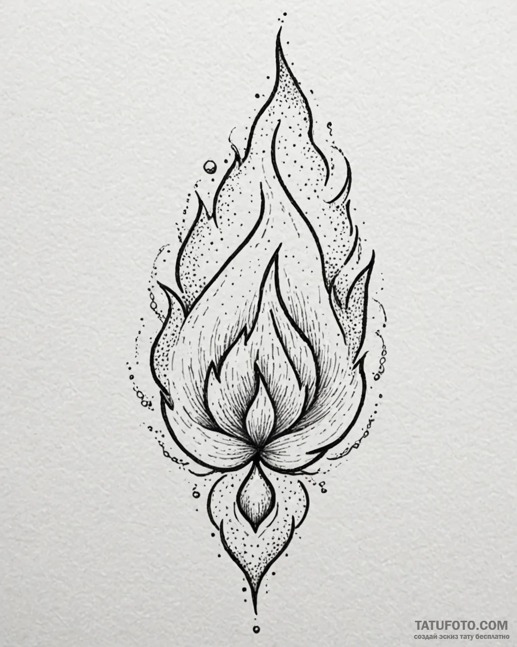 Tattoo design a flame burning steadily in the... - эскиз тату (№1753071274_0, 21.07.2025 04:14) — Tatufoto.com