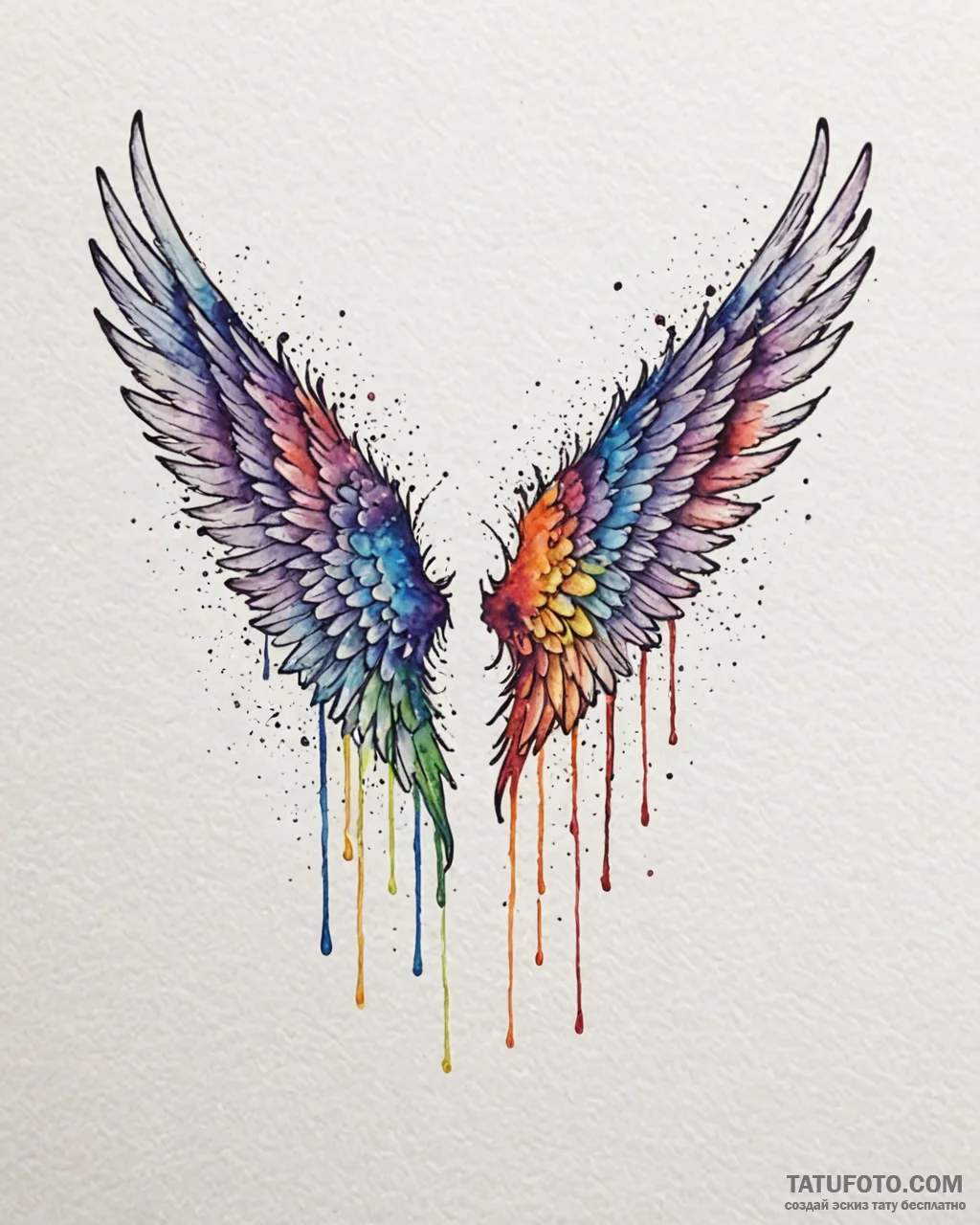 Angel wings, tattoo line art, on a clean whit... - эскиз тату (№1753071439_0, 21.07.2025 04:17) — Tatufoto.com