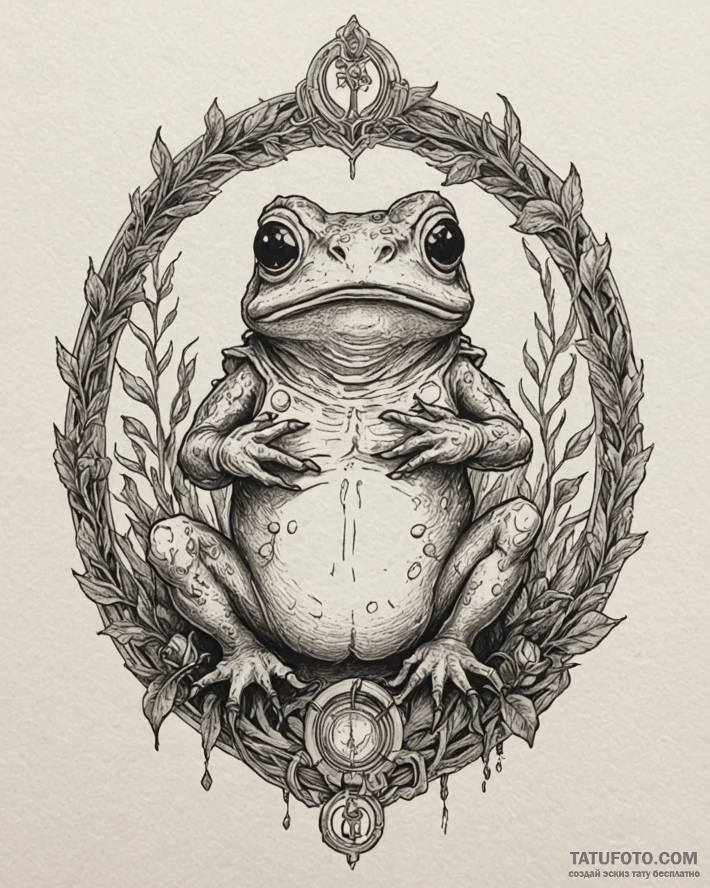 A neo-traditional tattoo of the toad from pan... - эскиз тату (№1753071604_0, 21.07.2025 04:20) — Tatufoto.com