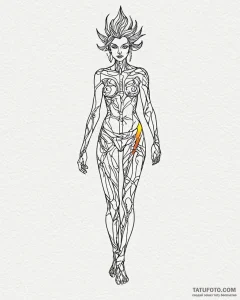 Tattoo sketch a single, dramatic shadow cast... - эскиз тату (№1753071770_0, 21.07.2025 04:22) — Tatufoto.com