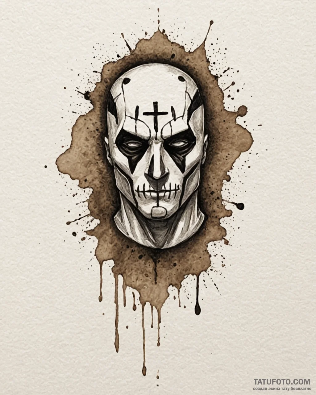 A watercolor tattoo of the rorschach test ink... - эскиз тату (№1753072100_0, 21.07.2025 04:28) — Tatufoto.com