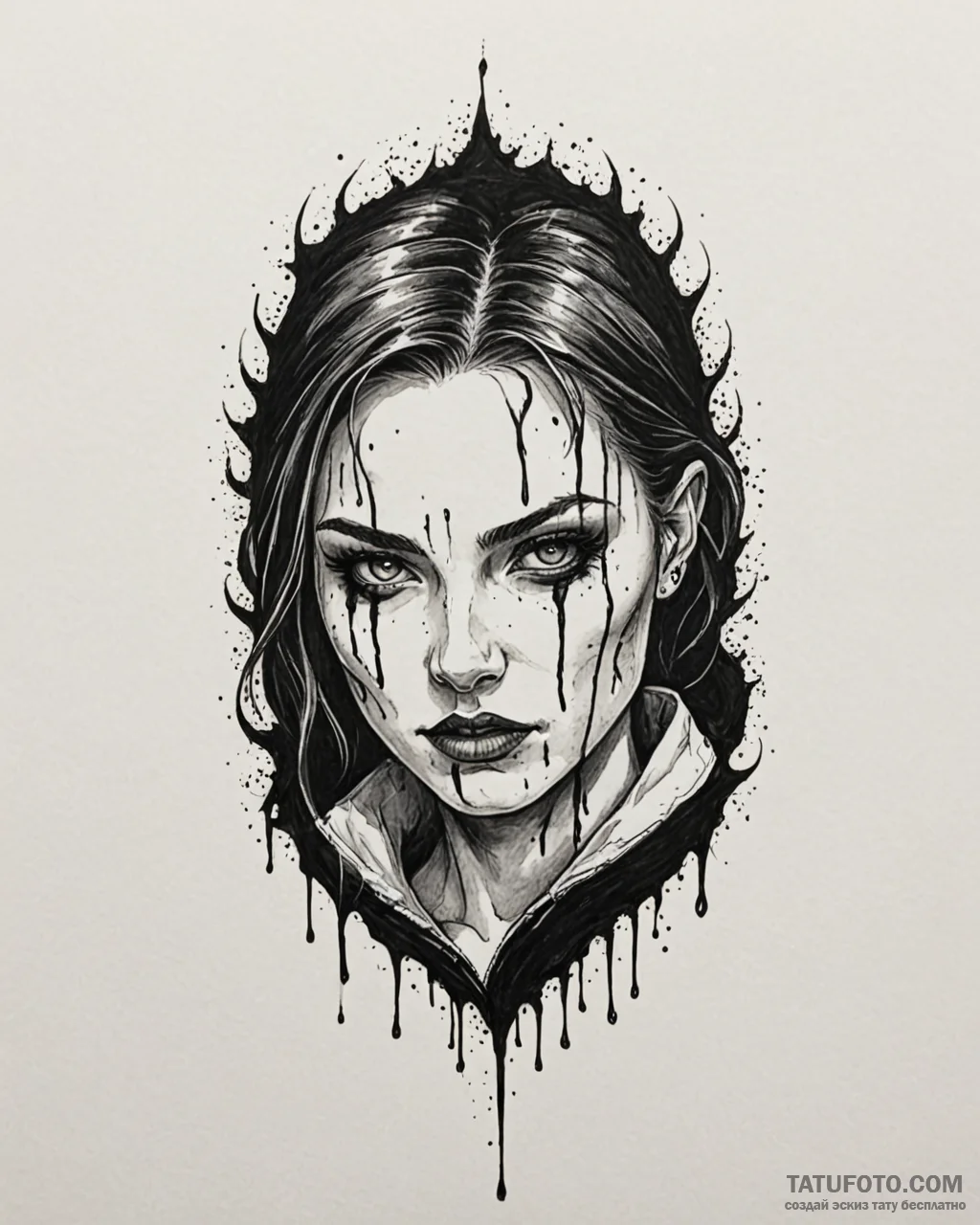A graphic novel panel of the bloody snow from... - эскиз тату (№1753072264_0, 21.07.2025 04:31) — Tatufoto.com
