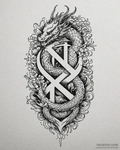 136. tattoo sketch: the rune "ud," depicted b... - эскиз тату (№1753072592_0, 21.07.2025 04:36) — Tatufoto.com