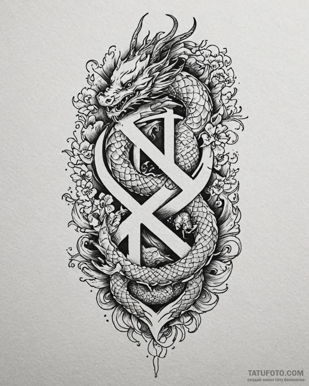 136. tattoo sketch: the rune "ud," depicted b... - эскиз тату (№1753072592_0, 21.07.2025 04:36) — Tatufoto.com