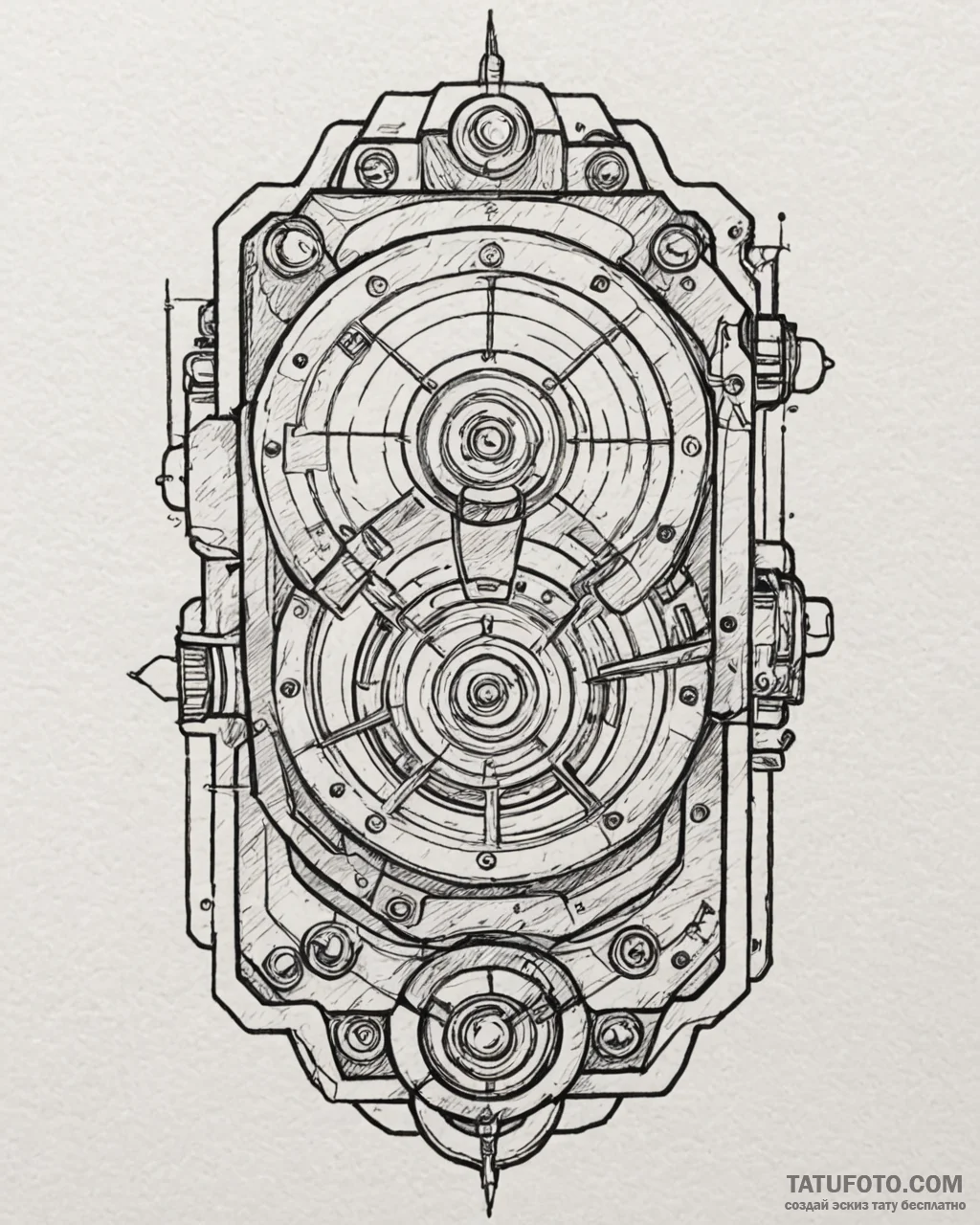 127. a linework sketch of the flux capacitor,… — эскиз тату (№1753072841_0, 21.07.2025 04:40) — Tatufoto.com