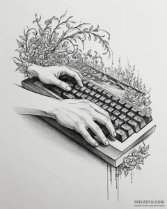 Tattoo sketch a gamer's hand reaching for a g... - эскиз тату (№1753073253_0, 21.07.2025 04:47) — Tatufoto.com