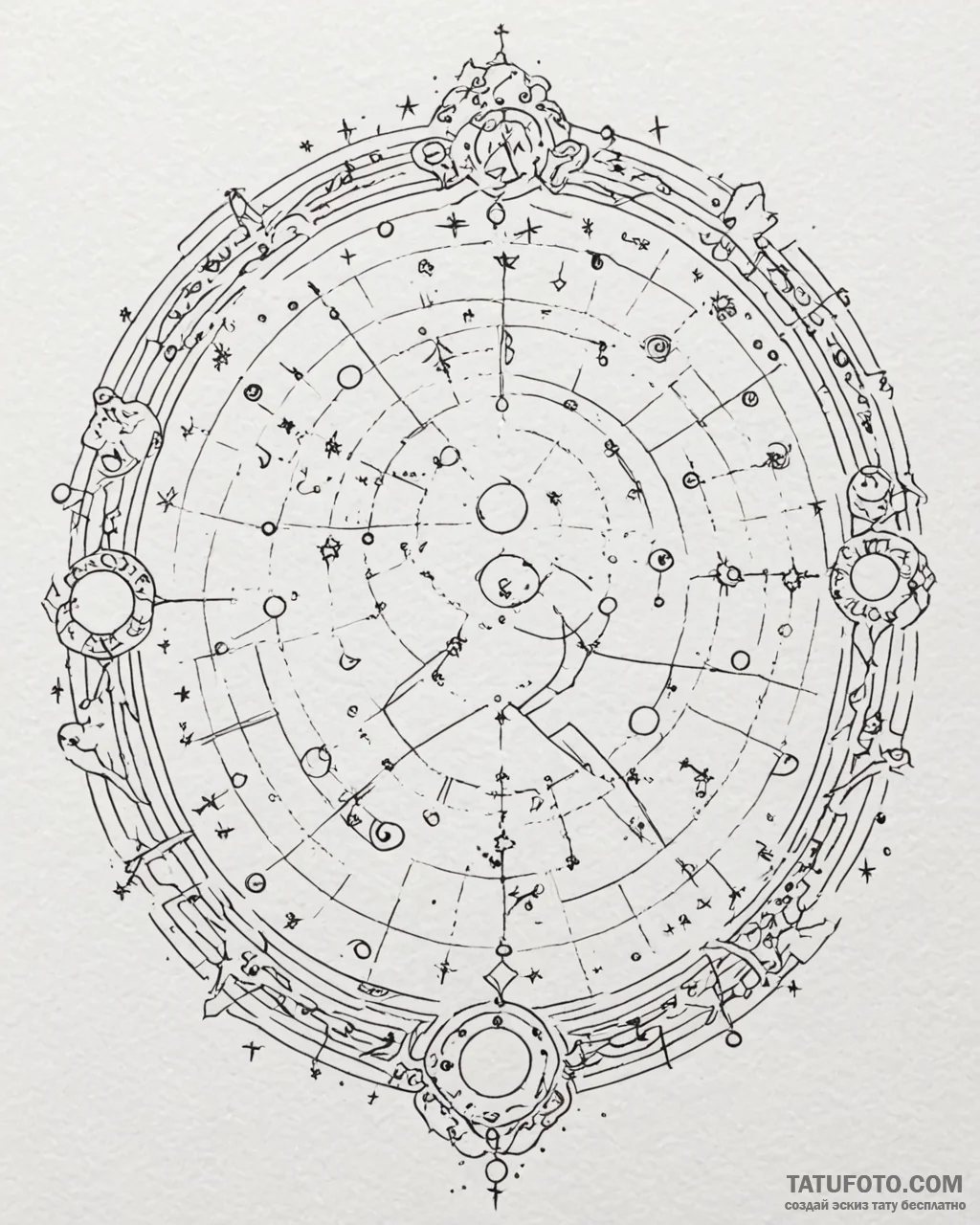 Tattoo sketch a minimalist constellation of a... - эскиз тату (№1753074406_0, 21.07.2025 05:06) — Tatufoto.com