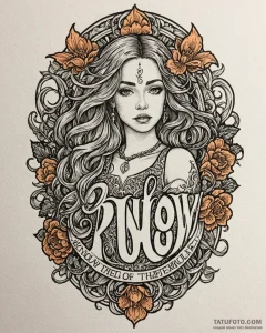 A chicano lettering tattoo of "know thyself".... - эскиз тату (№1753074824_0, 21.07.2025 05:13) — Tatufoto.com