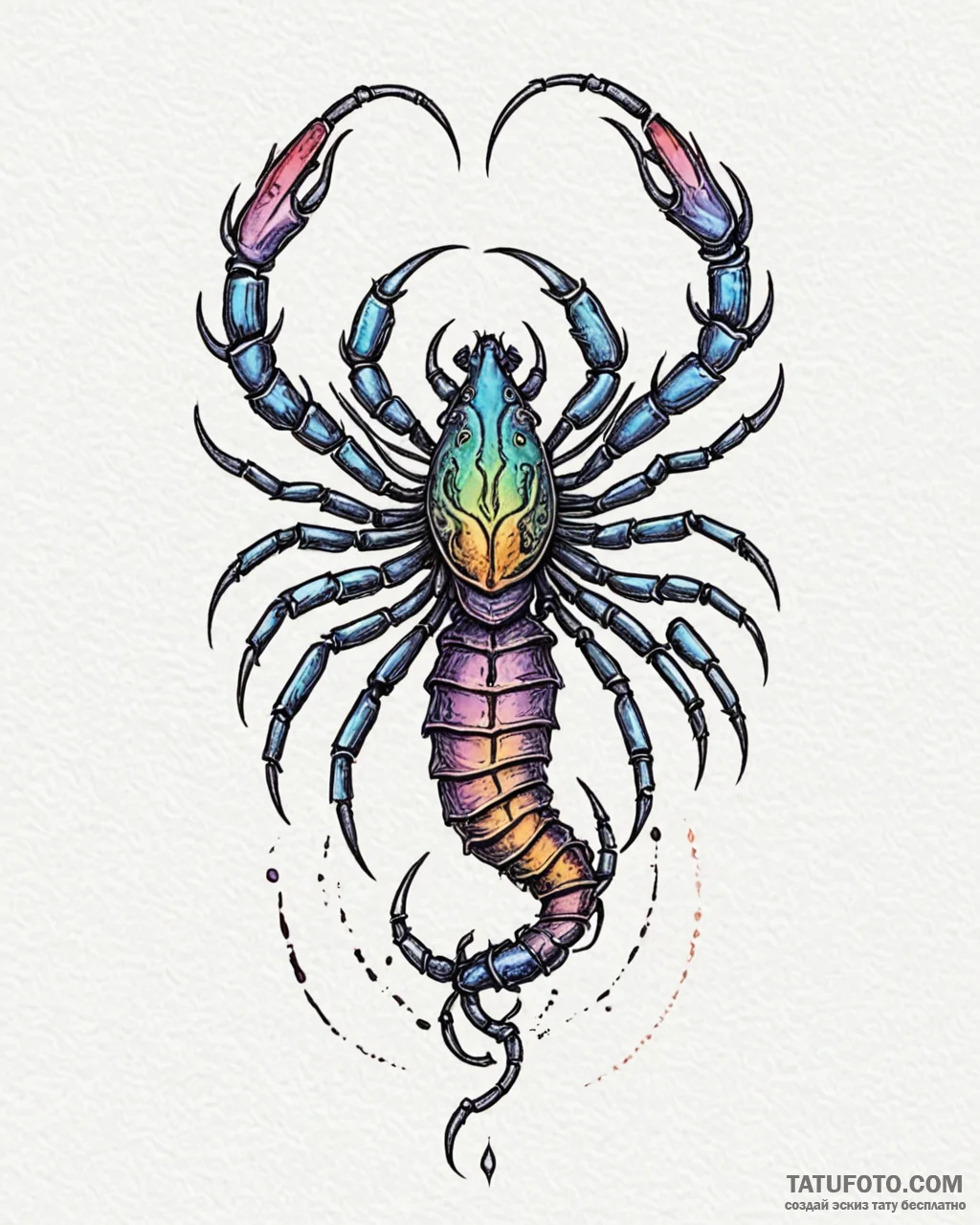 Tattoo design a scorpio scorpion, an ancient... - эскиз тату (№1753075240_0, 21.07.2025 05:20) — Tatufoto.com