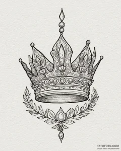 Tattoo sketch a subtle crown outline over a n... - эскиз тату (№1753075654_0, 21.07.2025 05:27) — Tatufoto.com