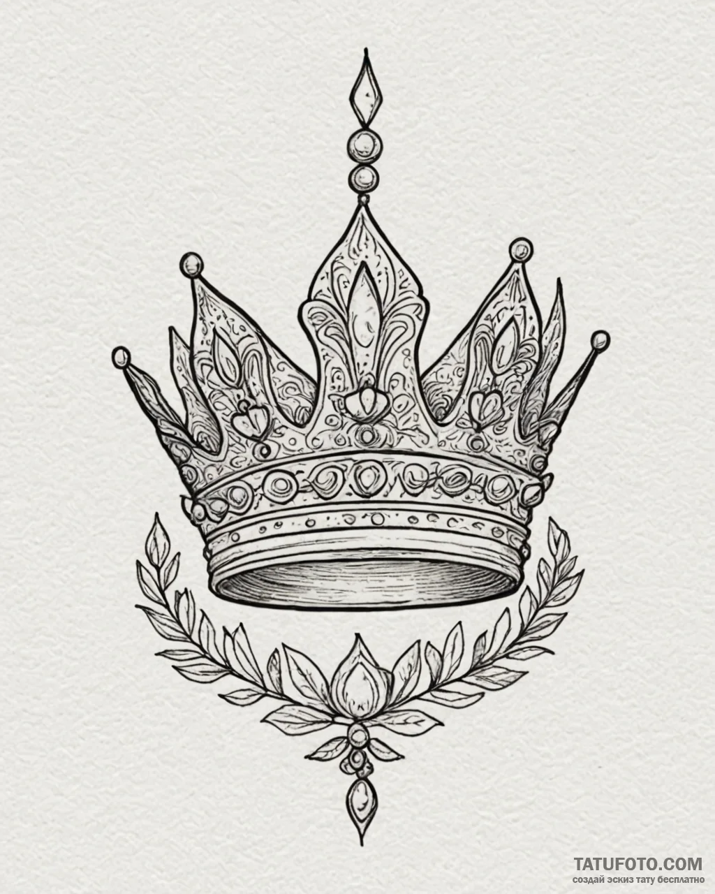 Tattoo sketch a subtle crown outline over a n... - эскиз тату (№1753075654_0, 21.07.2025 05:27) — Tatufoto.com