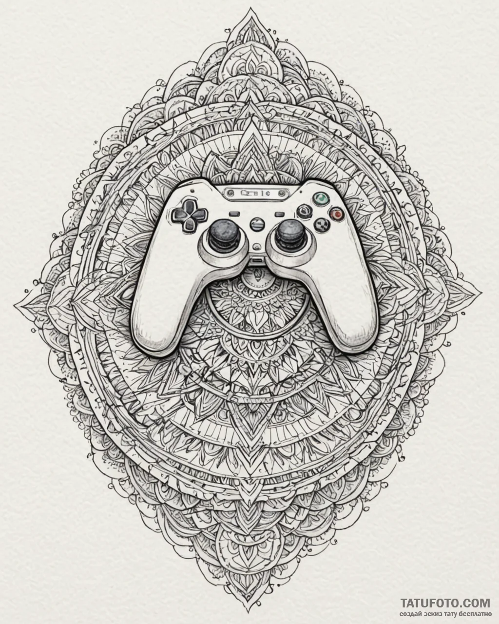 Tattoo design a 'game controller' on one, a '... - эскиз тату (№1753076149_0, 21.07.2025 05:35) — Tatufoto.com