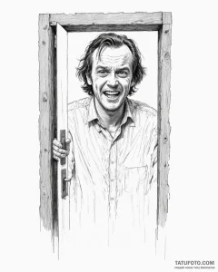 A sketch of jack torrance from the shining, p... - эскиз тату (№1753076315_0, 21.07.2025 05:38) — Tatufoto.com