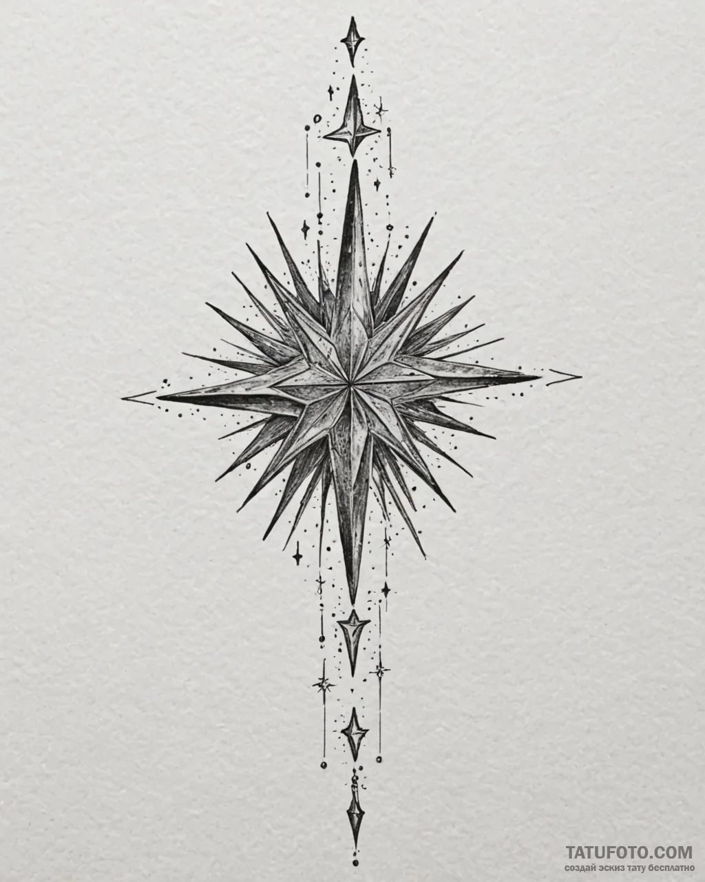Tattoo design a starlit night sky, with a sin... - эскиз тату (№1753076646_0, 21.07.2025 05:44) — Tatufoto.com