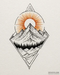 Tattoo sketch a geometric representation of a... - эскиз тату (№1753076893_0, 21.07.2025 05:48) — Tatufoto.com