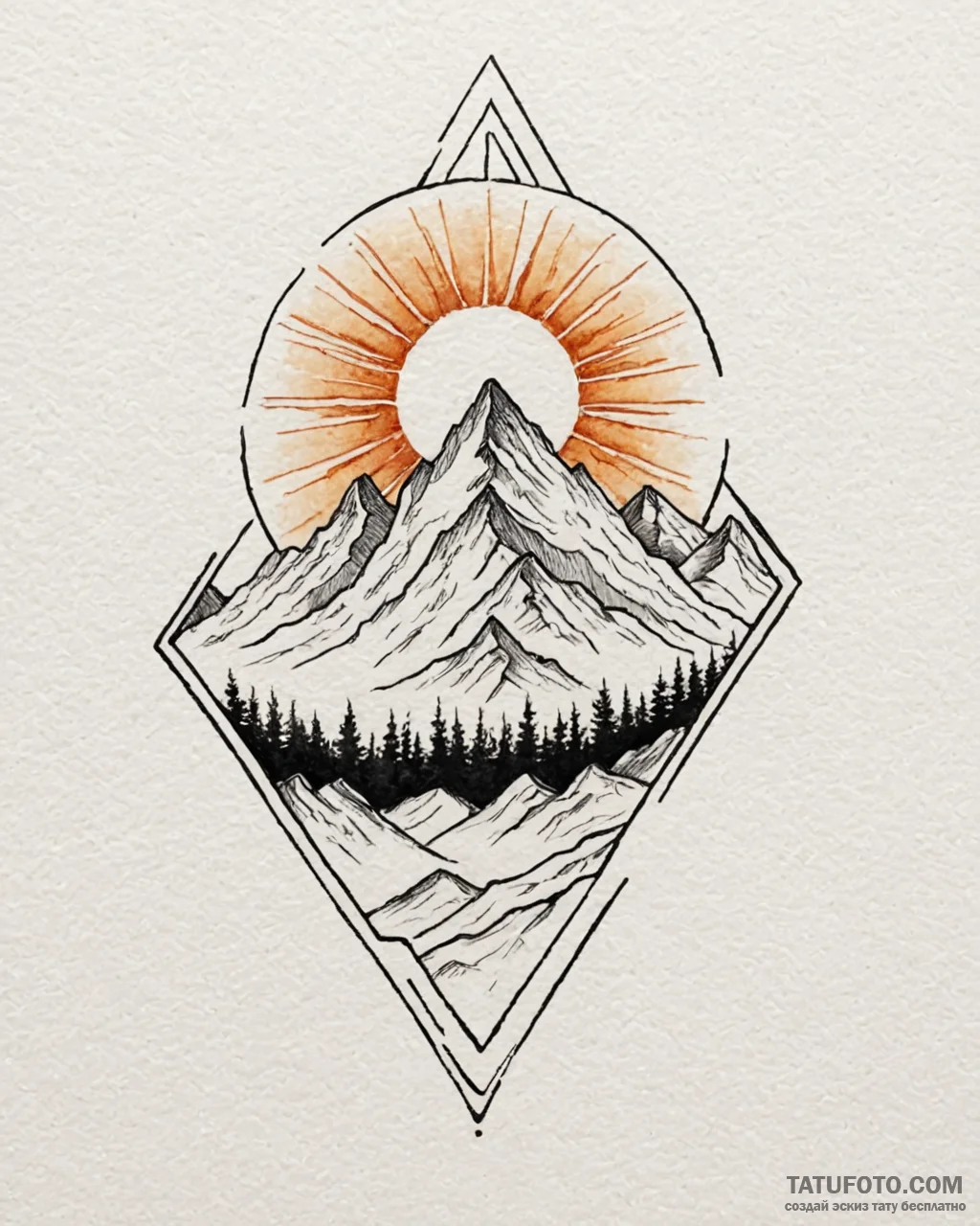 Tattoo sketch a geometric representation of a… — эскиз тату (№1753076893_0, 21.07.2025 05:48) — Tatufoto.com