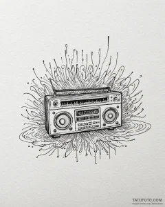 Tattoo sketch an abstract depiction of sound... - эскиз тату (№1753077388_0, 21.07.2025 05:56) — Tatufoto.com