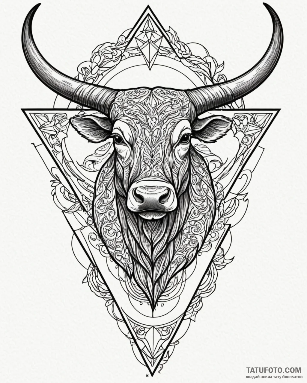 Tattoo design a taurus bull formed by a serie… — эскиз тату (№1753078705_0, 21.07.2025 06:18) — Tatufoto.com