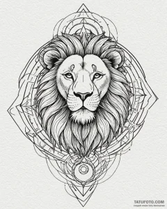 Tattoo sketch a zodiac animal (e.g., lion) wh... - эскиз тату (№1753078870_0, 21.07.2025 06:21) — Tatufoto.com