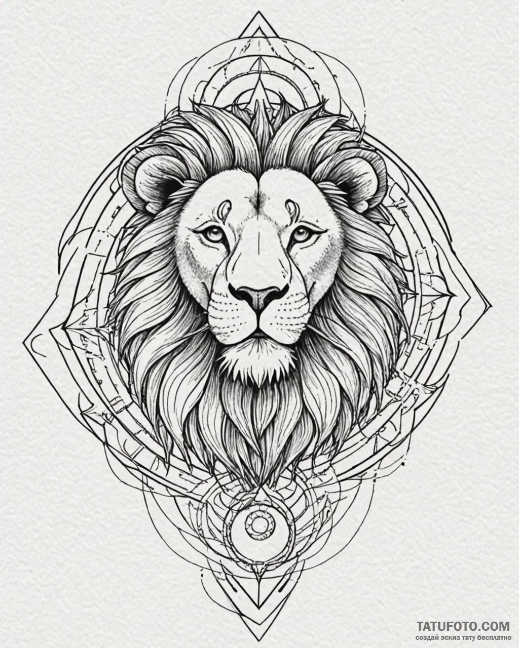Tattoo sketch a zodiac animal (e.g., lion) wh... - эскиз тату (№1753078870_0, 21.07.2025 06:21) — Tatufoto.com