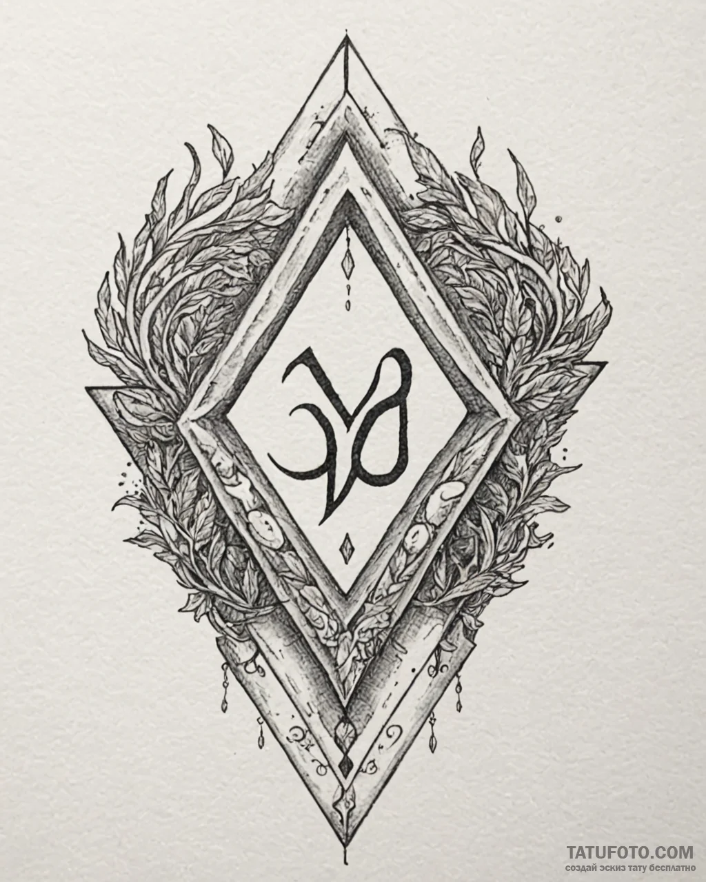 109. tattoo design: a minimalist "yest" rune,... - эскиз тату (№1753079199_0, 21.07.2025 06:26) — Tatufoto.com