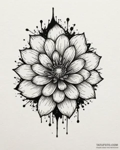 Tattoo design a flower whose petals are minia... - эскиз тату (№1753079939_0, 21.07.2025 06:38) — Tatufoto.com