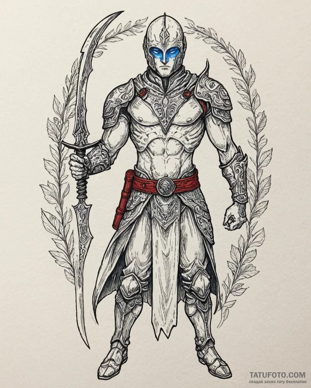 A sketch of a fremen warrior in a stillsuit,... - эскиз тату (№1753081175_0, 21.07.2025 06:59) — Tatufoto.com