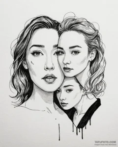 A watercolor sketch of the main characters fr... - эскиз тату (№1753081340_0, 21.07.2025 07:02) — Tatufoto.com
