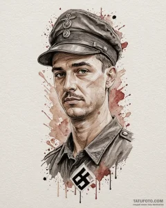 A sketch of the final scene of inglourious ba... - эскиз тату (№1753081670_0, 21.07.2025 07:07) — Tatufoto.com