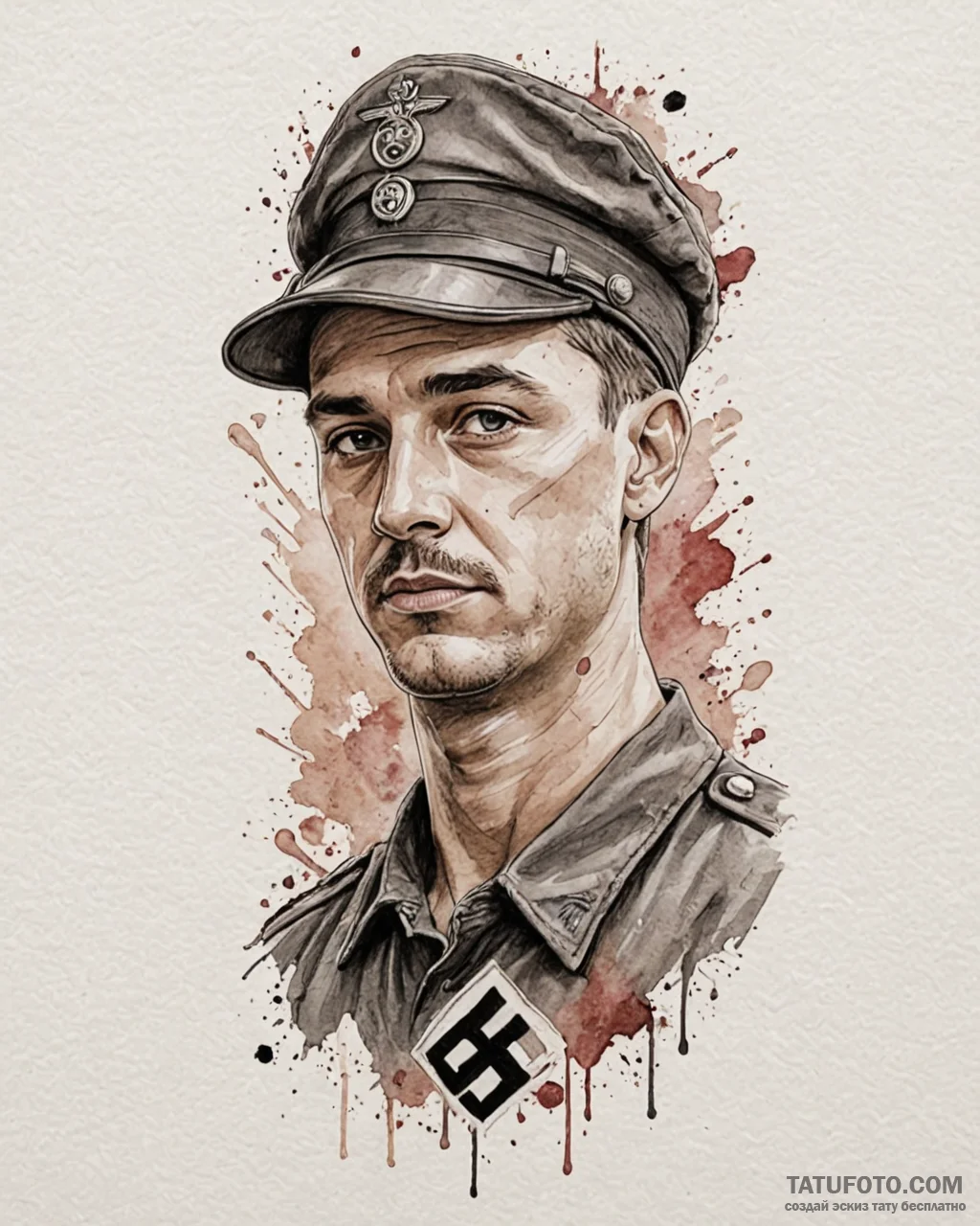 A sketch of the final scene of inglourious ba... - эскиз тату (№1753081670_0, 21.07.2025 07:07) — Tatufoto.com
