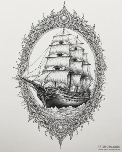 A linework tattoo of the rocinante ship from... - эскиз тату (№1753082246_0, 21.07.2025 07:17) — Tatufoto.com