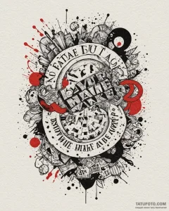 A graphic tattoo of the phrase "no fate but w... - эскиз тату (№1753082328_0, 21.07.2025 07:18) — Tatufoto.com